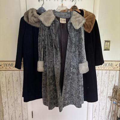 LOT 325 Vintage Fur Collared Coats: Helen Bick, Montclair NJ, Mary Lewis for Sears & Shagmor