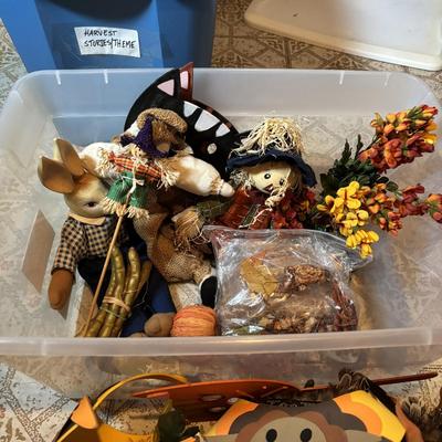 LOT 335: Large Collection of Fall Decor, Costumes. Straw Hats, Pilgrims and so much more