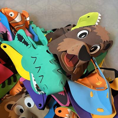 LOT 336: Fabulously Fun Lot of Animal Visors & Hats - This is an XXL Lot Sure to Keep Children Playing for Hours