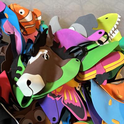 LOT 336: Fabulously Fun Lot of Animal Visors & Hats - This is an XXL Lot Sure to Keep Children Playing for Hours