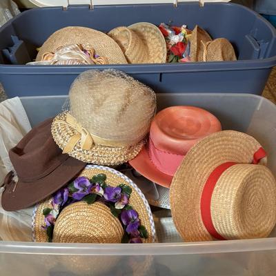 LOT 340: Straw Hat & More Collection: Many Shapes & Styles Great for Stage Props or Playtime