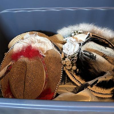 LOT 340: Straw Hat & More Collection: Many Shapes & Styles Great for Stage Props or Playtime