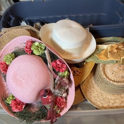 LOT 340: Straw Hat & More Collection: Many Shapes & Styles Great for Stage Props or Playtime
