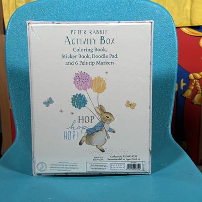 LOT 341: Its Show Time! Puppet Theater, Lifetime Children's Chairs, NIB Peter Rabbit Activity Set, NIB Peter Rabbit Activity Box...