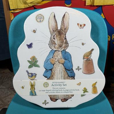 LOT 341: Its Show Time! Puppet Theater, Lifetime Children's Chairs, NIB Peter Rabbit Activity Set, NIB Peter Rabbit Activity Box...