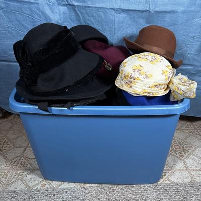LOT 343: Vintage & Stylish Hats: Great Stage Props! Hat Collecting! Playtime! or Even a Tea Party!