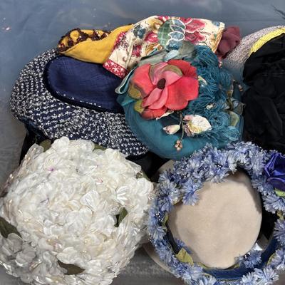 LOT 345: Vintage & Stylish Hats: Great Stage Props! Hat Collecting! Playtime! or Even a Tea Party!