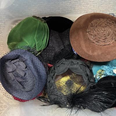 LOT 345: Vintage & Stylish Hats: Great Stage Props! Hat Collecting! Playtime! or Even a Tea Party!