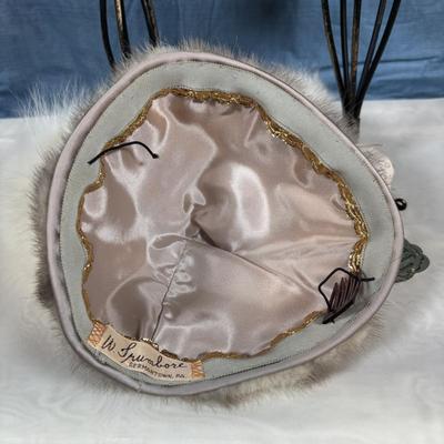 LOT 348: K.A. Vita Pelt Corp. Fur Collar & Cuffs (1962), W. Trumbore, Germantown PA Fur Hat along w/an Unmarked Silver Fur Hat