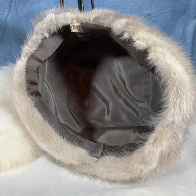 LOT 348: K.A. Vita Pelt Corp. Fur Collar & Cuffs (1962), W. Trumbore, Germantown PA Fur Hat along w/an Unmarked Silver Fur Hat