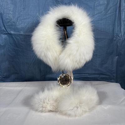 LOT 348: K.A. Vita Pelt Corp. Fur Collar & Cuffs (1962), W. Trumbore, Germantown PA Fur Hat along w/an Unmarked Silver Fur Hat