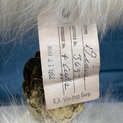 LOT 348: K.A. Vita Pelt Corp. Fur Collar & Cuffs (1962), W. Trumbore, Germantown PA Fur Hat along w/an Unmarked Silver Fur Hat