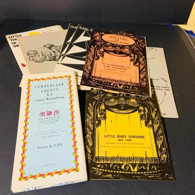LOT 352: South Jersey Memorabilia Including Book, Vintage Little Theater of Vineland Playbills, Cumberland Co American Legion Glasses...