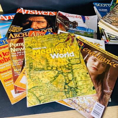 LOT 354: Large Assortment of Magazines Including Smithsonian, British Heritage, Renaissance, Archaeology, and More