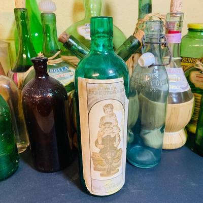 LOT 363: Large Collection of Vintage Bottles and Ceramic Stoppers
