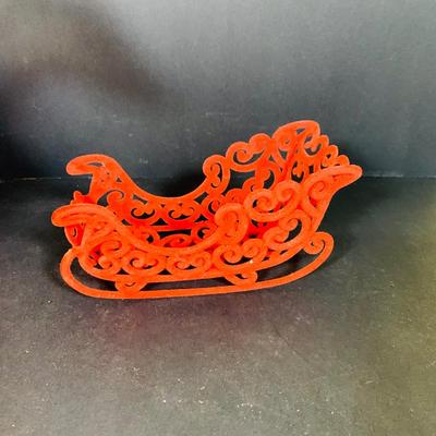 LOT 364: Vintage Christmas Decorations Including Hand Blown Glass Bulbs from Germany, Vintage Sleigh with White Plastic Reindeer,...