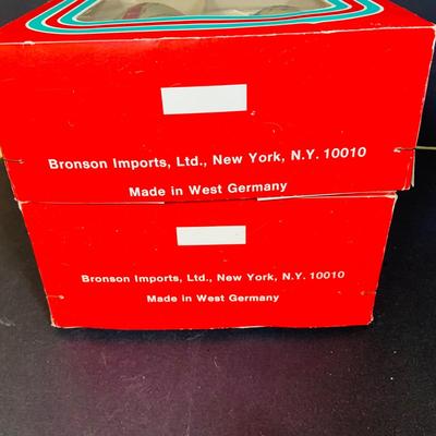 LOT 364: Vintage Christmas Decorations Including Hand Blown Glass Bulbs from Germany, Vintage Sleigh with White Plastic Reindeer,...