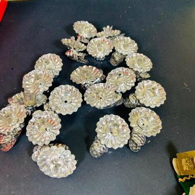 LOT 364: Vintage Christmas Decorations Including Hand Blown Glass Bulbs from Germany, Vintage Sleigh with White Plastic Reindeer,...