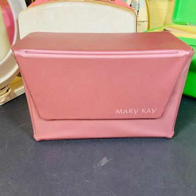 LOT: Vintage Mary Kay Red Jacket and Black Skirt by Brookhurst, Mary Kay Case,Vintage Cinderella Hot Rollers, Curlers, Mid Century Style...