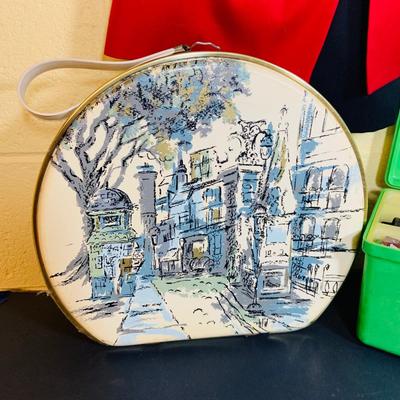 LOT: Vintage Mary Kay Red Jacket and Black Skirt by Brookhurst, Mary Kay Case,Vintage Cinderella Hot Rollers, Curlers, Mid Century Style...