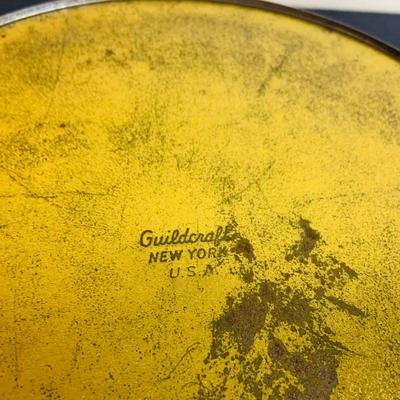 LOT 367: Giant Ceramic Sea Shell. Planter, Fishing Net, Wooden Treasure Chest Box, and Vintage Guildcraft Tins