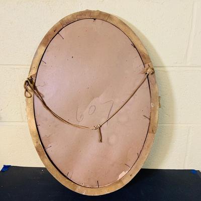 LOT 368: Set of Two Antique Oval Wood Frame with Convex Bubble Glass Photographic Portraits