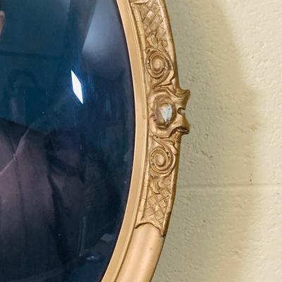 LOT 368: Set of Two Antique Oval Wood Frame with Convex Bubble Glass Photographic Portraits