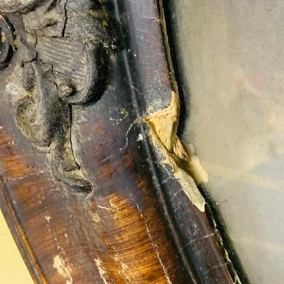 LOT 368: Set of Two Antique Oval Wood Frame with Convex Bubble Glass Photographic Portraits