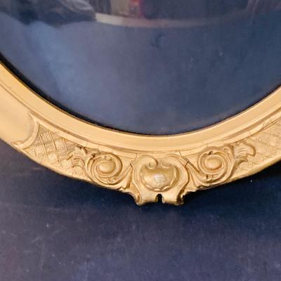 LOT 368: Set of Two Antique Oval Wood Frame with Convex Bubble Glass Photographic Portraits