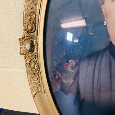 LOT 368: Set of Two Antique Oval Wood Frame with Convex Bubble Glass Photographic Portraits