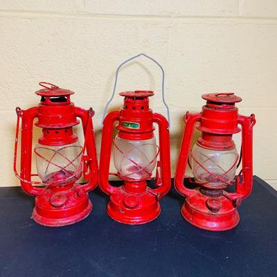 LOT 370: Collection of Oil Burning Lamps/Lanterns Including a Two Ship’s Lamps and Rail Road Lanterns