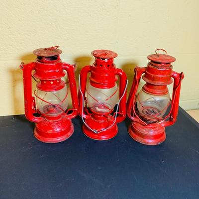 LOT 370: Collection of Oil Burning Lamps/Lanterns Including a Two Ship’s Lamps and Rail Road Lanterns