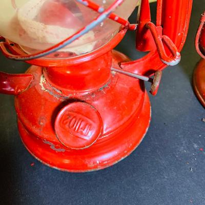 LOT 370: Collection of Oil Burning Lamps/Lanterns Including a Two Ship’s Lamps and Rail Road Lanterns