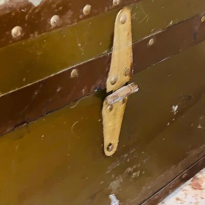 LOT 374: Vintage Brown Steamer Trunk