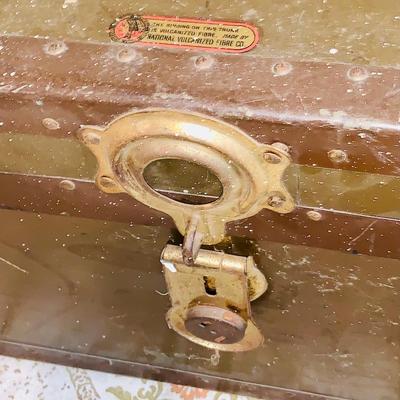 LOT 374: Vintage Brown Steamer Trunk