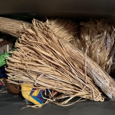 LOT 377: Luau Decor and More: Hula Hoops, Color Felt Fish Hats. Seashells, Child Size Hula Skirts and More