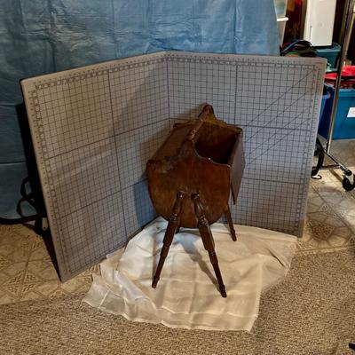 LOT: 378: Large Crafting & Sewing Lot: Fabric, Sewing Mat, Thread, Crochet Needles etc.