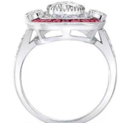 Moissanite & Crystal Cocktail Ring 925