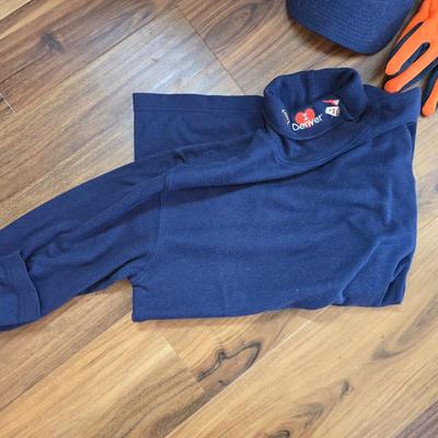 Denver Broncos Cold Weather Fan Apparel Lot – Hat, Gloves, Fleece & More