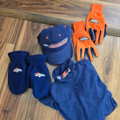 Denver Broncos Cold Weather Fan Apparel Lot – Hat, Gloves, Fleece & More