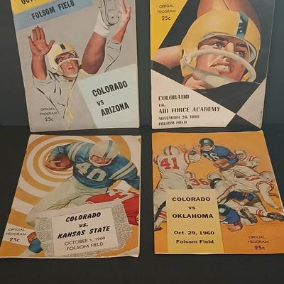 1960 Colorado Buffaloes Football Programs – Set of 4 from Folsom Field