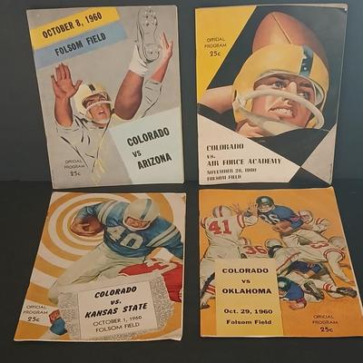 1960 Colorado Buffaloes Football Programs – Set of 4 from Folsom Field