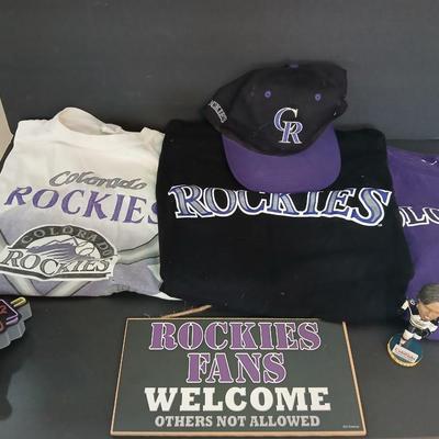 Mostly Colorado Rockies Fan Lot – Shirts, Hat, Eagles Bobblehead & More