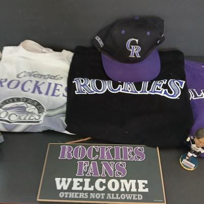 Mostly Colorado Rockies Fan Lot – Shirts, Hat, Eagles Bobblehead & More