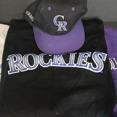 Mostly Colorado Rockies Fan Lot – Shirts, Hat, Eagles Bobblehead & More