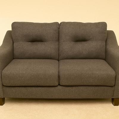 Modern Charcoal Gray Tufted Loveseat – Upholstered 2-Seater Sofa with Sleek Arms