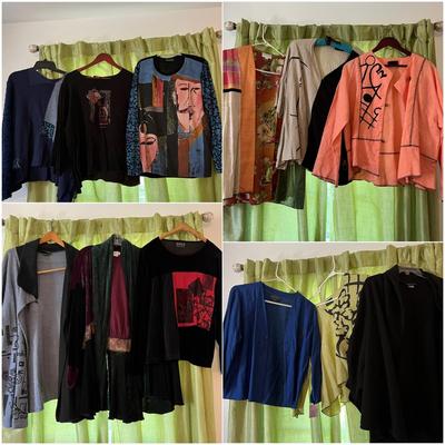 12 Pc. Lot Designer Ahni Women's Clothing Sz L-XL "Wearable Art"