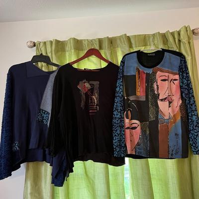 12 Pc. Lot Designer Ahni Women's Clothing Sz L-XL "Wearable Art"