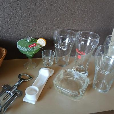 Mixed Barware & Drinkware - Shot glasses - Stemware - Wind cork puller and corks - and more!
