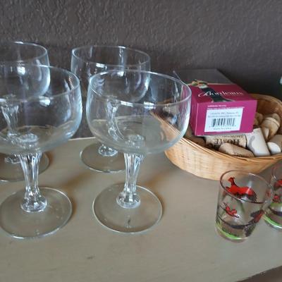 Mixed Barware & Drinkware - Shot glasses - Stemware - Wind cork puller and corks - and more!